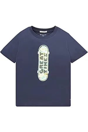 TOM TAILOR Jungen Kinder T-Shirt mit Print 1035086, Blau, 104-110