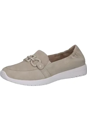Caprice Damen Slipper aus Leder Bequem, Grau (Lt.Grey Suede), 40 EU