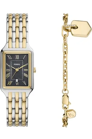 Fossil Damen Analog Quarz Uhr mit Edelstahl Armband ES5376SET