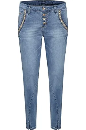 Cream CRholly Jeans - Baiily Fit 7/8 Damen Jeans Designer 7/8 Jeanshose Curved fit Knopfleiste 30