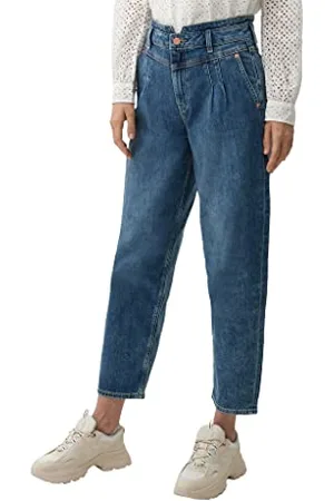 QS by s.Oliver Damen Jeans-hose, Jeans Hose Ankle Regular Fit, Blau, 32 EU