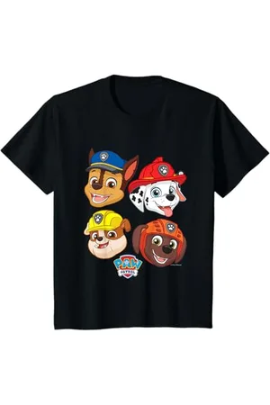 Paw Patrol Kinder Chase Marshall Rubble & Zuma Cute Faces Logo T-Shirt