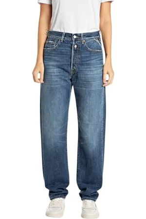 Replay Damen Jeans W9Z1 Straight-Fit, Blau (Dark Blue 007), 27W / 30L