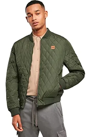 Urban classics TB862 Herren Steppjacke - Diamond Quilt Nylon Jacke - Ideal als Übergangsjacke, Grün ( 176), Gr. Large