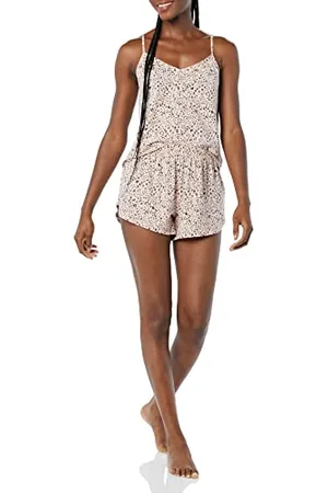 Amazon Damen Schlafanzug aus Jersey-Strick mit Trägerhemdchen und Shorts, , XL