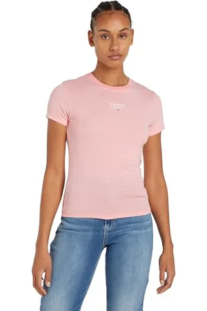 Tommy Hilfiger Damen T-Shirt Kurzarm Slim Logo Rundhalsausschnitt, , 4XL