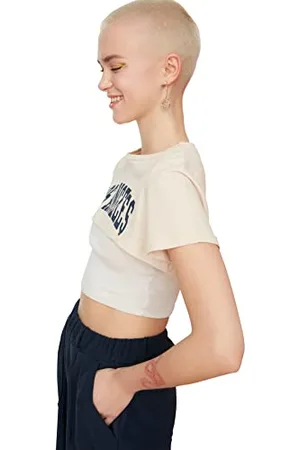 Trendyol Frau Jung Regular Fit Basic Rundhalsausschnitt Gestrickt T-Shirt