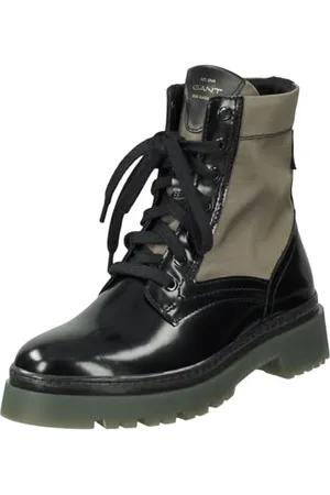 GANT FOOTWEAR Damen ALIGREY Halblange Stiefel, Black/Olive, 36 EU