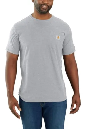 Carhartt Herren Force® Relaxed Fit, mittelschweres, kurzärmliges Pocket T-Shirt, Grau meliert, XL