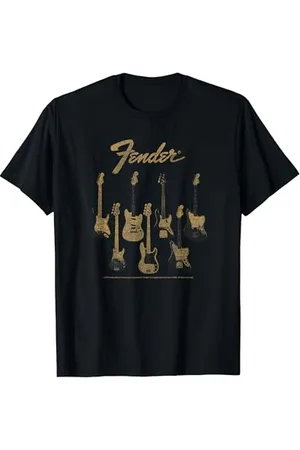 Fender Guitar Selection Variety On Display Vintage Poster T-Shirt