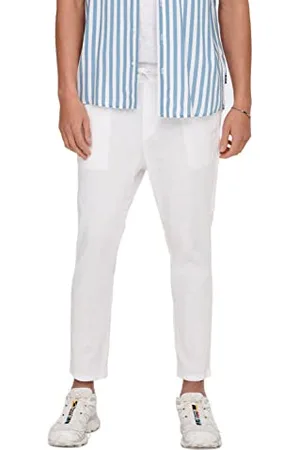 Only & Sons Herren Sweatpant ONSLINUS Crop LIN - Tapered Fit - XS S M L XL XXL, Größe:XXL, Farbe: 22024966
