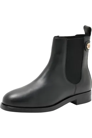 Tommy Hilfiger Damen Chelsea Boots Stud Leather Low aus Leder, (Black), 40