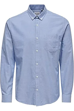 Only & Sons ONLY&SONS Herren Hemd Slim Fit Langarm Oxford Hemd stilvoll bequem Männerhemd, Farben: , Größe Hemd:M