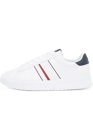 Tommy Hilfiger Herren Cupsole Sneaker Modern Stripes mit Logo, (White), 45