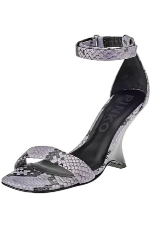 Pinko Damen Beethoven Sandalen aus Leder, Bedruckt Keilsandale, , 36 EU