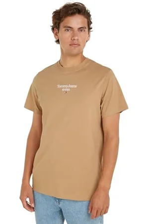 Tommy Hilfiger Herren T-Shirt Kurzarm Slim Rundhalsausschnitt, (Tawny Sand), XXXL