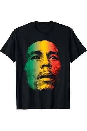 Bob Marley Official Rasta Fade Gradient Face T-Shirt