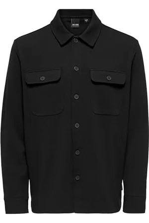 Only & Sons Herren ONSNEWKODYL Overshirt Sweat NOOS Hemd, Black, S