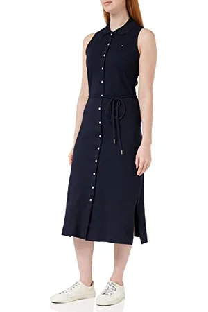 Tommy Hilfiger Damen Polokleid Slim Fit, , L