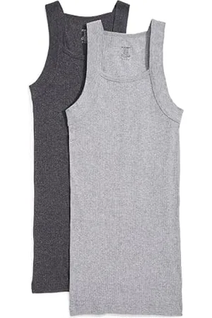 2Xist )IST Essential Herren Tanktop, Baumwolle, quadratisch geschnitten, 2er-Pack, Anthrazit/Grau Heather, X-Groß
