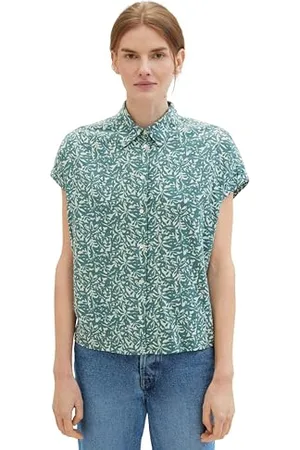 TOM TAILOR Damen Loose Fit Bluse mit Muster, , 36