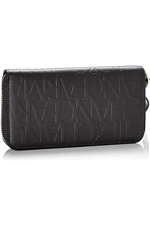 Armani Exchange Damen Wristlet Round Zip Handgelenkstasche Schwarz ( - Black)