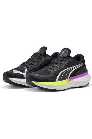PUMA Unisex SCEND PRO 2 Straßen-Laufschuh, Black-Yellow ALERT-Pure Magenta, 36 EU