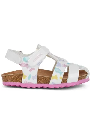 Geox Baby-Mädchen B CHALKI Girl Sandal, White/Multicolor, 20 EU