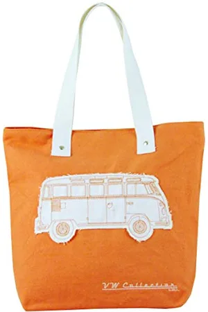 Brisa VW Collection - Volkswagen Wiederverwendbare Canvas-Einkaufs-Tüte-Strand-Tasche mit T1 Bulli Bus Motive (Silhouette/ )