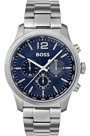 HUGO BOSS Chronograph Quarz Uhr für Herren mit Silbernes Edelstahlarmband - 1513527