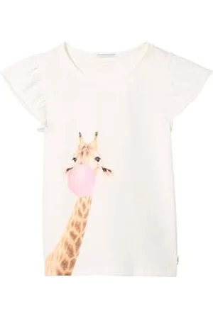 TOM TAILOR Mädchen Kinder T-Shirt mit Fotoprint & Flügelärmeln , Whisper White, 92/98