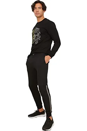 Trendyol Herren Black Mens Slim Fit Tracksuit Sweatpants, , XL EU