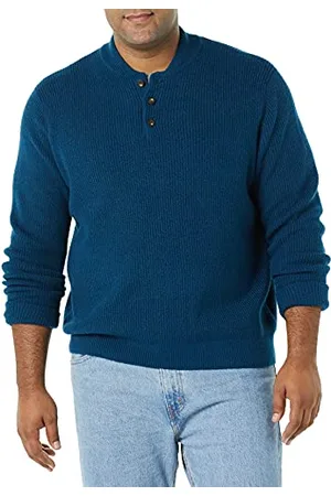 Amazon Herren Soft-Touch-Henley-Pullover mit Langen Ärmeln, , M