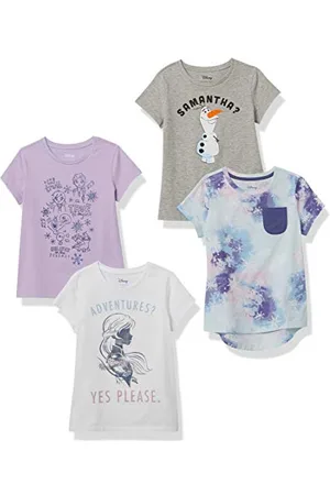 Amazon Disney | Marvel | Star Wars | Frozen | Princess Mädchen Kurzärmelige T-Shirts, 4er-Pack, , 5 Jahre