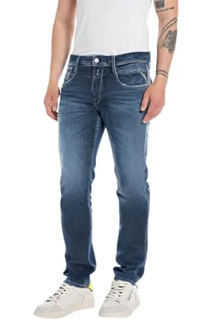 Replay Herren Jeans Anbass Slim-Fit Bio, (Blau), 28W / 34L