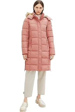 TOM TAILOR Damen Puffer Mantel mit Kapuze , fading rose, M