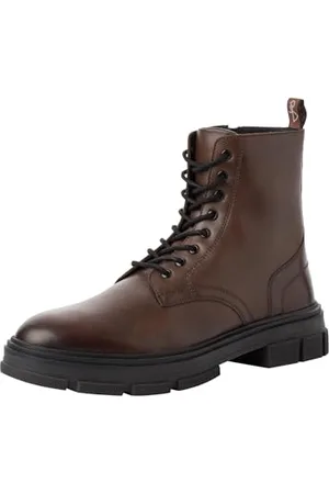 Marco Tozzi By Guido Maria Kretschmer Herren Stiefeletten zum Schnüren aus Leder mit Reißverschluss, Braun , 42 EU