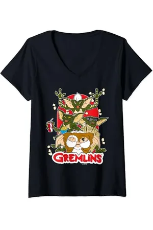 Gremlins Popcorn T-Shirt mit V-Ausschnitt