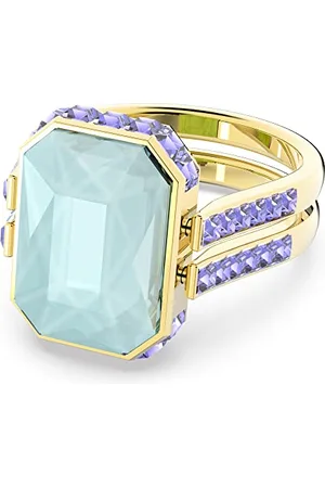 Swarovski Orbita ring, Octagon cut, Multicolored, Gold-tone plated
