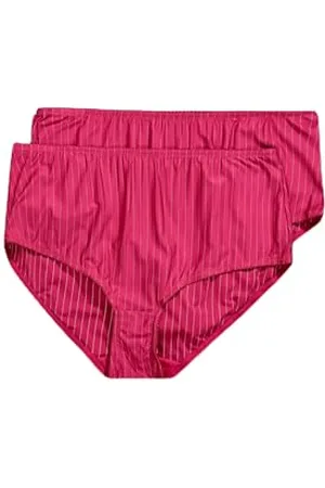 Ulla Popken Damen Midislips, 2er-Pack, Nadelstreifen, höher geschnitten Slip, , 50-52