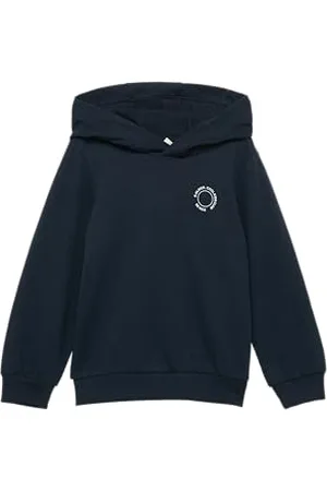 QS by s.Oliver Unisex Kapuzen-Sweatshirt mit Rippbündchen und kleinem Print-Detail 128/134