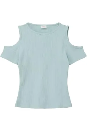 QS by s.Oliver Mädchen 2142436 T-Shirt mit Cut Outs, türkis, S