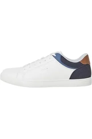 JACK & JONES JACK&JONES Herren JFWJORDAN SN Sneaker, Bright White/Detail:Navy Blazer/Coronet Blue, 46 EU