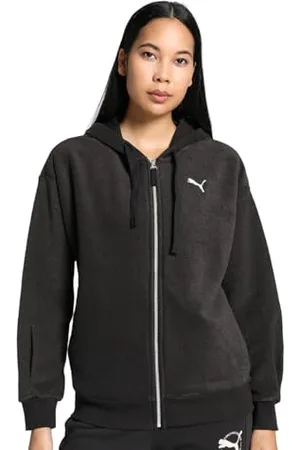 PUMA Damen Her Winterized Hoodie mit durchgehendem Reißverschluss Schweiß, Schwarz, L