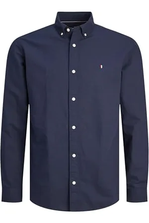 JACK & JONES Herren Jprblusummer Shield Shirt L/S Langarmhemd 12250007, ,S