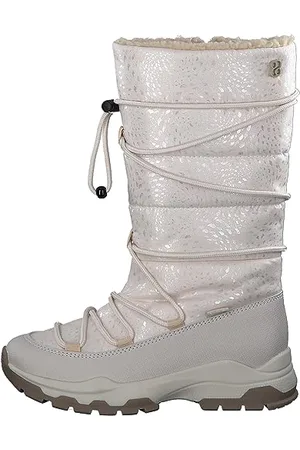 QS by s.Oliver Mädchen Winterstiefel ohne Absatz Gefüttert mit Reißverschluss Beige , 34