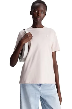 Calvin Klein Jeans Damen T-Shirt Kurzarm Badge Regular Rundhalsausschnitt, , XS