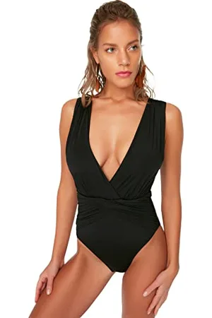 Trendyol Damen Breasted Collar Mayo. One Piece Swimsuit, , 42 EU