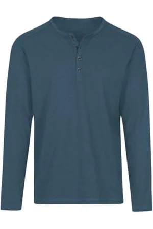 Trigema Herren Langarmshirt mit Knopfleiste