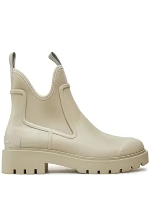 Calvin Klein Damen Gummistiefel Mid Rainboot Chelsea Kurz, Grau (Oyster Mushroom), 36